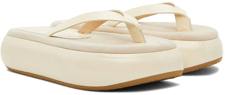 OSOI Off-White Boat Flip Flop Platform Slides - Image 4