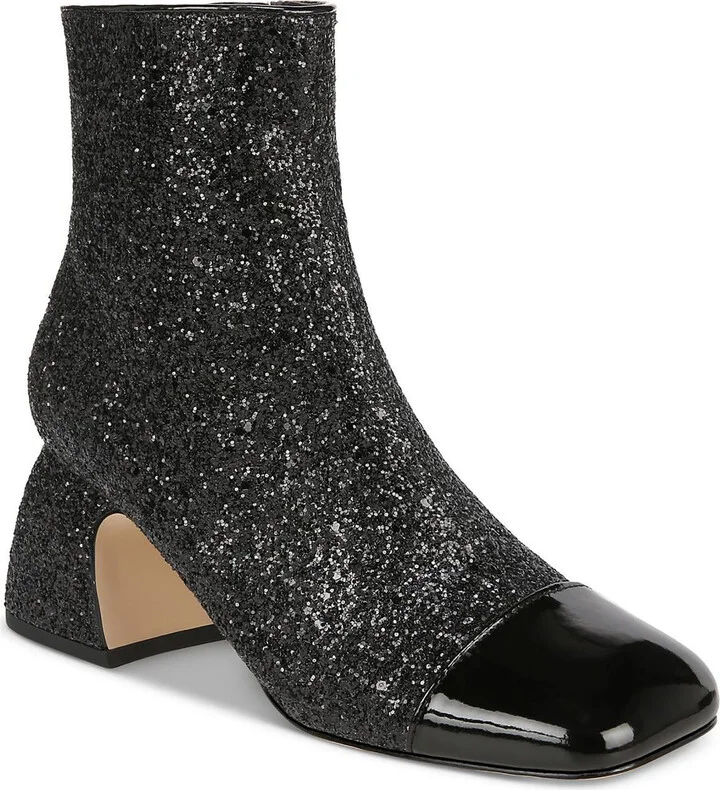 Osten Womens Faux Leather Glitter Booties