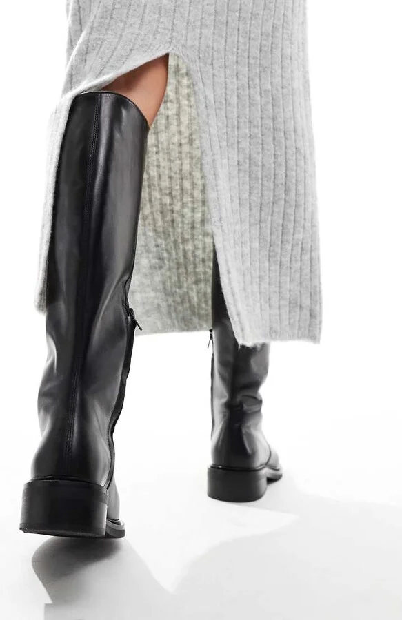 & Other Stories leather flat boots in black - Image 2