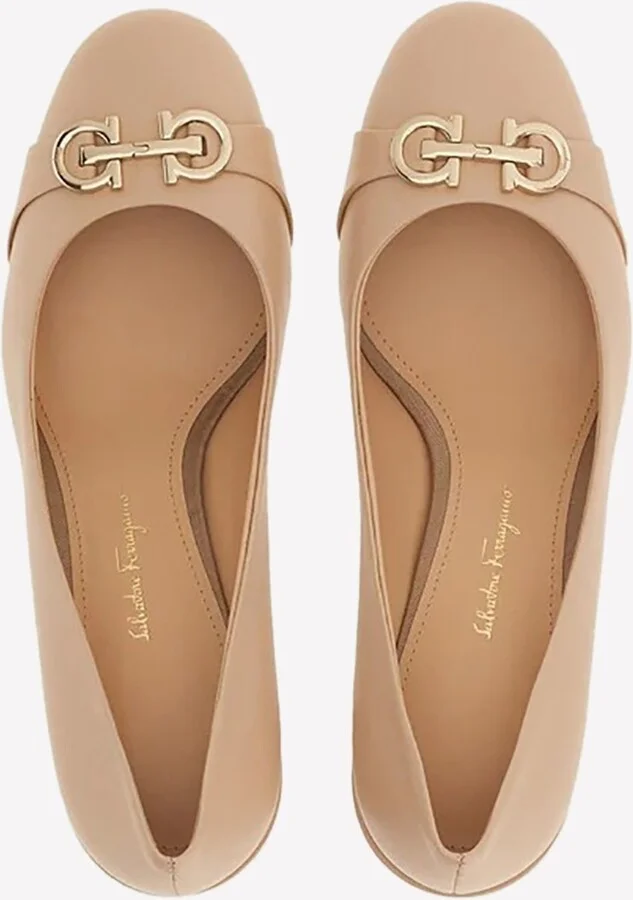 Otilia 55 Gancini Buckle Nappa Leather Pumps - Image 2