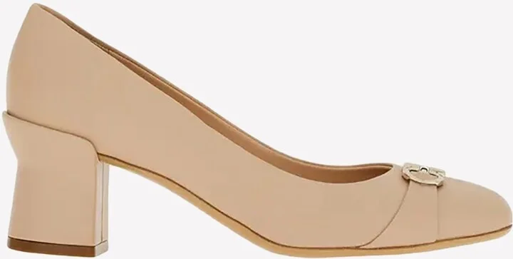 Otilia 55 Gancini Buckle Nappa Leather Pumps