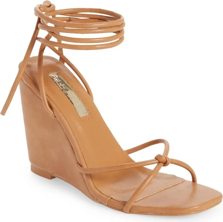 Otis Lace Up Wedge Sandal In Brown