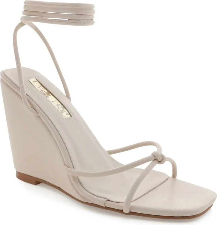 Otis Lace Up Wedge Sandal In Snow