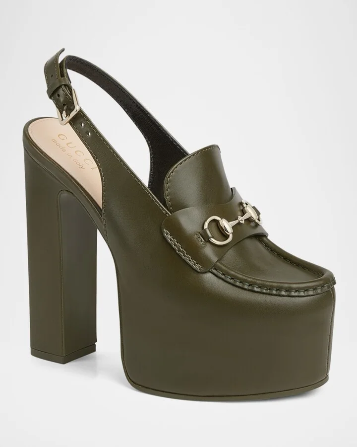 Ottavia Leather Platform Loafer Pumps - Image 8