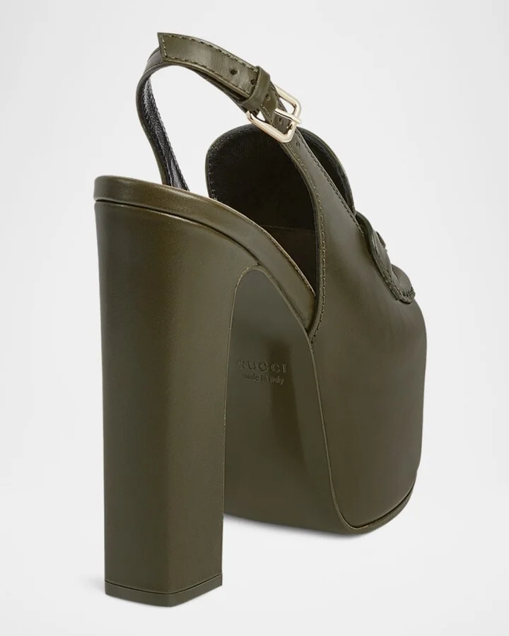 Ottavia Leather Platform Loafer Pumps - Image 11