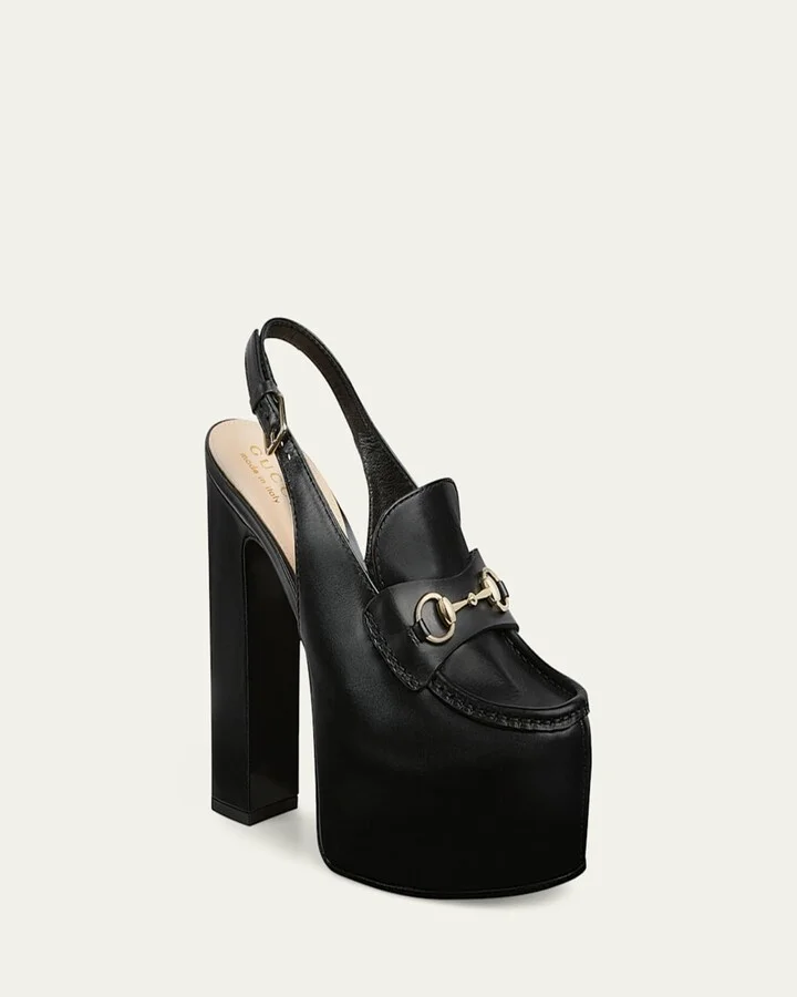 Ottavia Leather Platform Loafer Pumps - Image 2