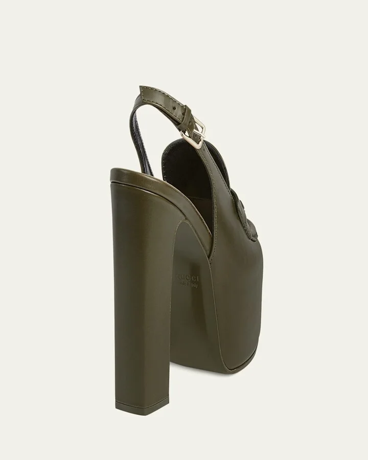 Ottavia Leather Platform Loafer Pumps - Image 5