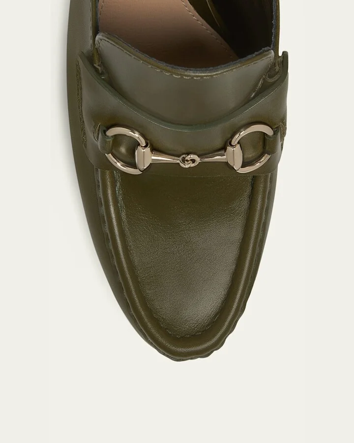 Ottavia Leather Platform Loafer Pumps - Image 6