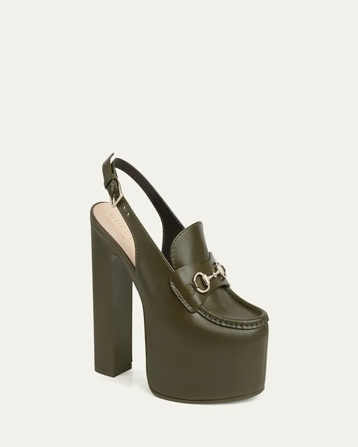 Ottavia Leather Platform Loafer Pumps - Image 7