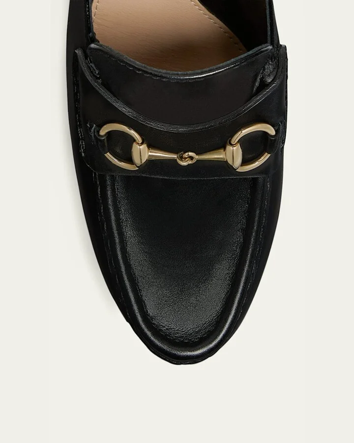 Ottavia Leather Platform Loafer Pumps - Image 11