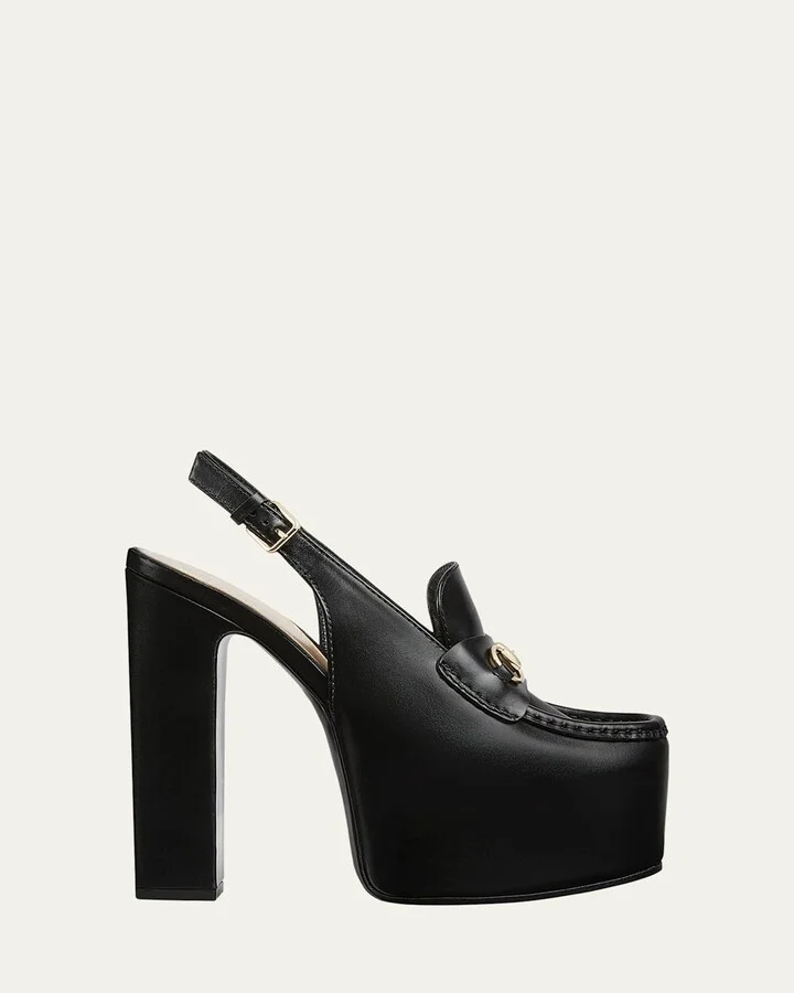 Ottavia Leather Platform Loafer Pumps