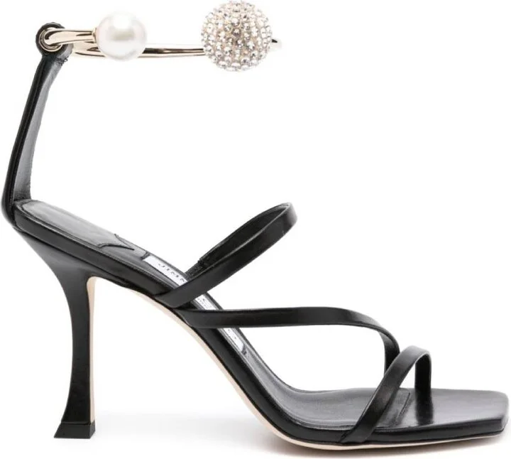 Ottilia 90 Crystal and Pearl Strap Sandals