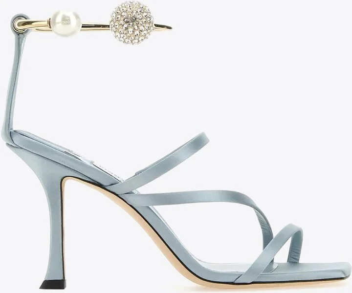 Ottilia 90 Crystal-Embellished Sandals in Satin