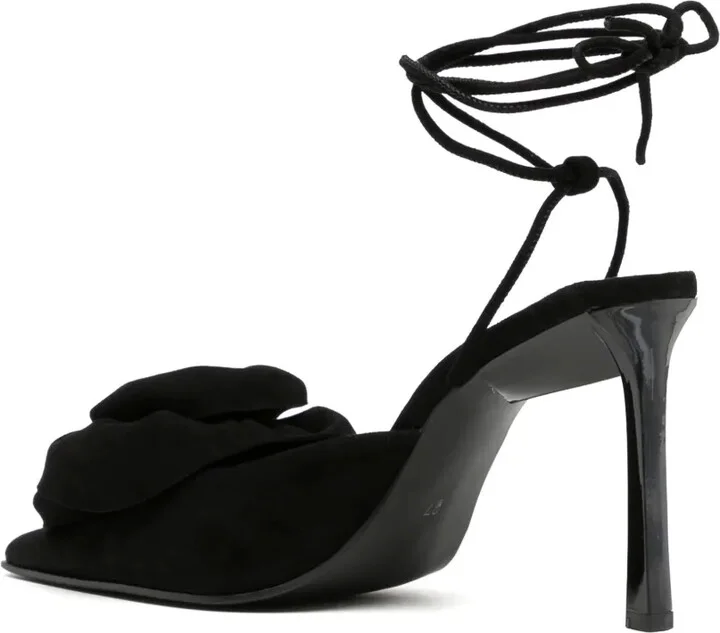 Ottilie 90mm lace-up suede pumps - Image 3