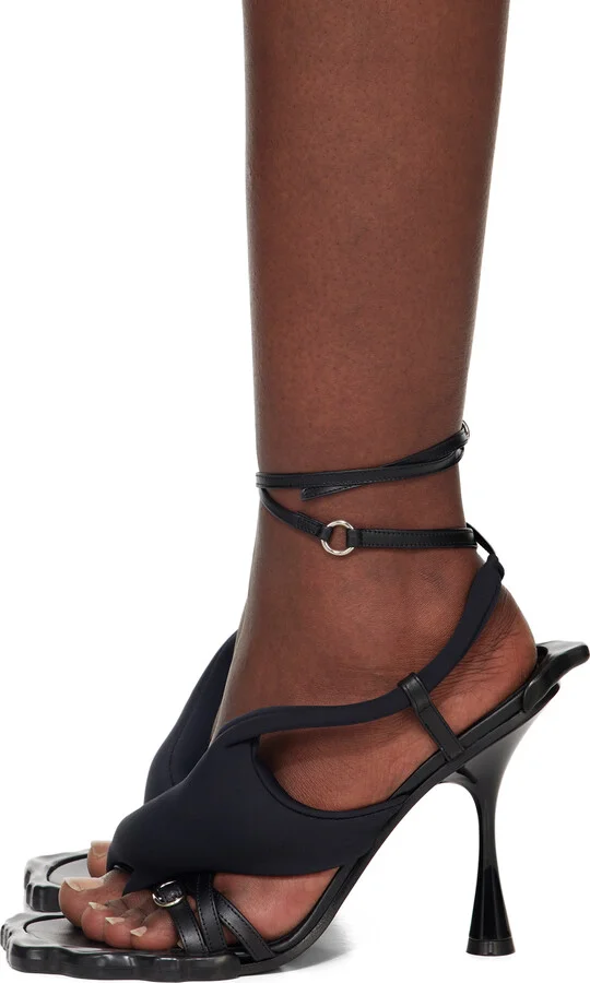 Ottolinger Black Flower Heeled Sandals - Image 3