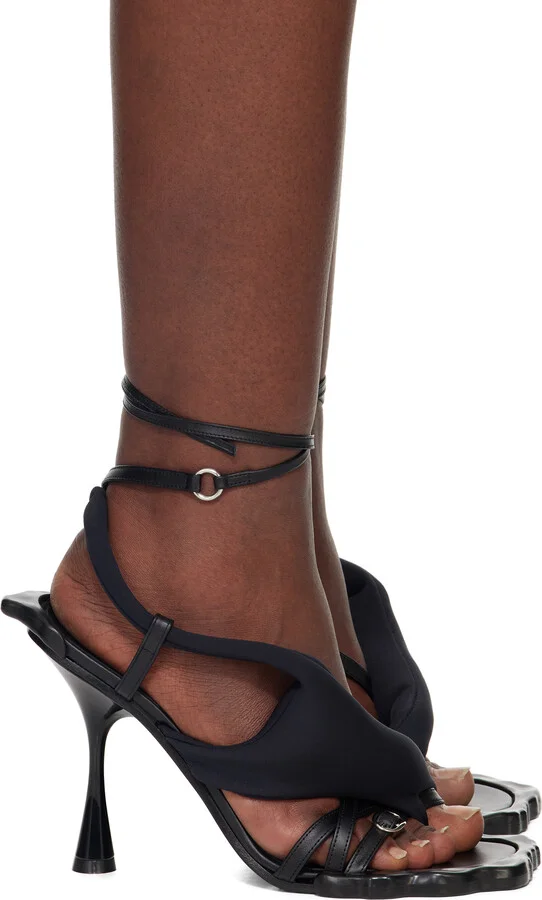 Ottolinger Black Flower Heeled Sandals