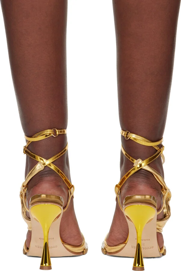 Ottolinger Gold Flower Heeled Sandals - Image 2