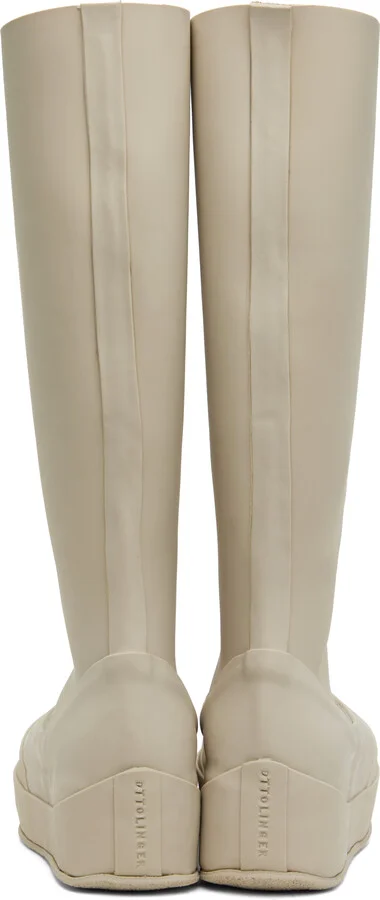 Ottolinger Off-White Rubber Tall Boots - Image 2
