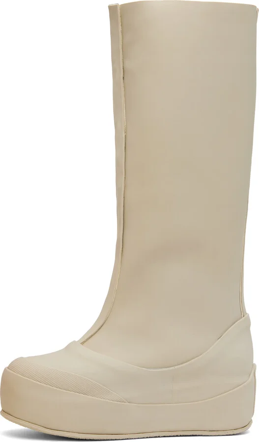 Ottolinger Off-White Rubber Tall Boots - Image 3