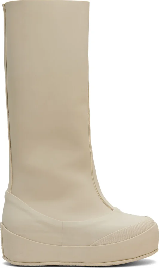 Ottolinger Off-White Rubber Tall Boots