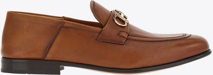 Ottone Gancini Leather Loafers