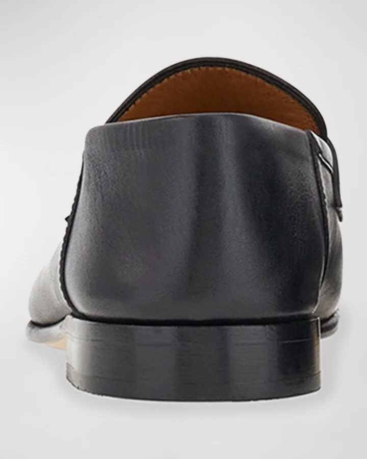 Ottone Leather Slide Bit Loafers - Image 4