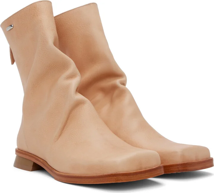 OUR LEGACY Beige Blunt Boots - Image 4