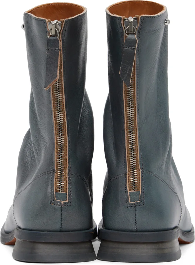 OUR LEGACY Blue Blunt Boots - Image 2