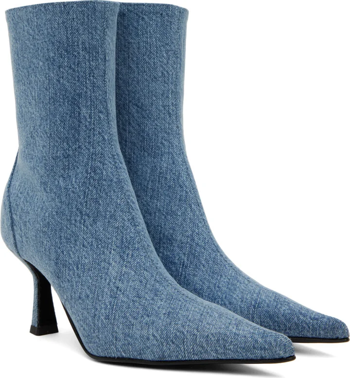 OUR LEGACY Blue Slim Denim Boots - Image 4