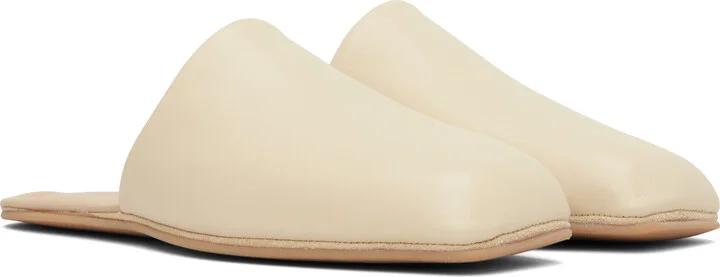 OUR LEGACY WORK SHOP Emporio Armani Beige Cigarr Slippers - Image 4