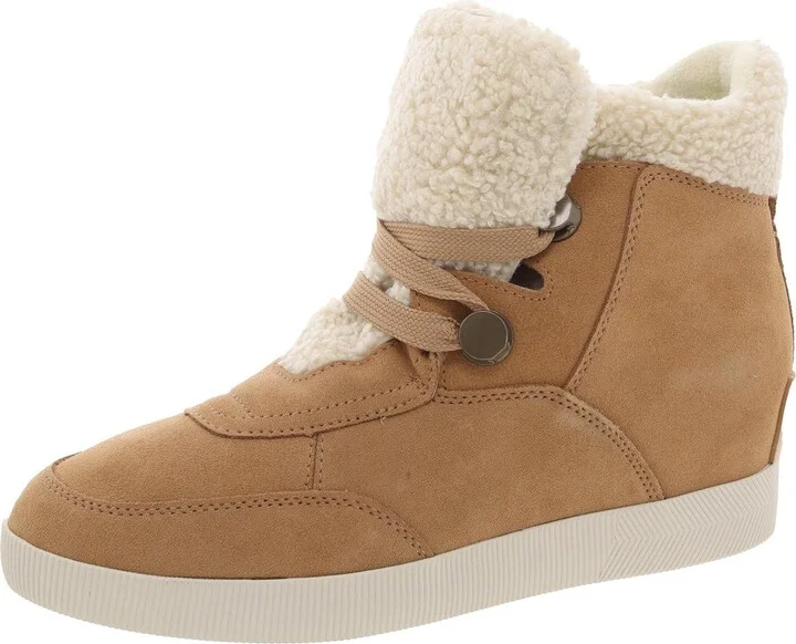 OUT AND ABOUT Womens Leather Wedge Boots