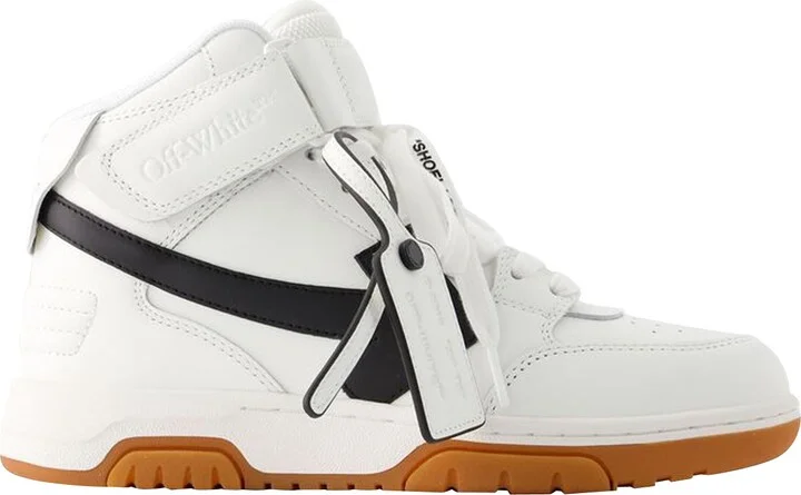 Out Of Office Mid Top Sneakers - Off White - Leather - White/Black