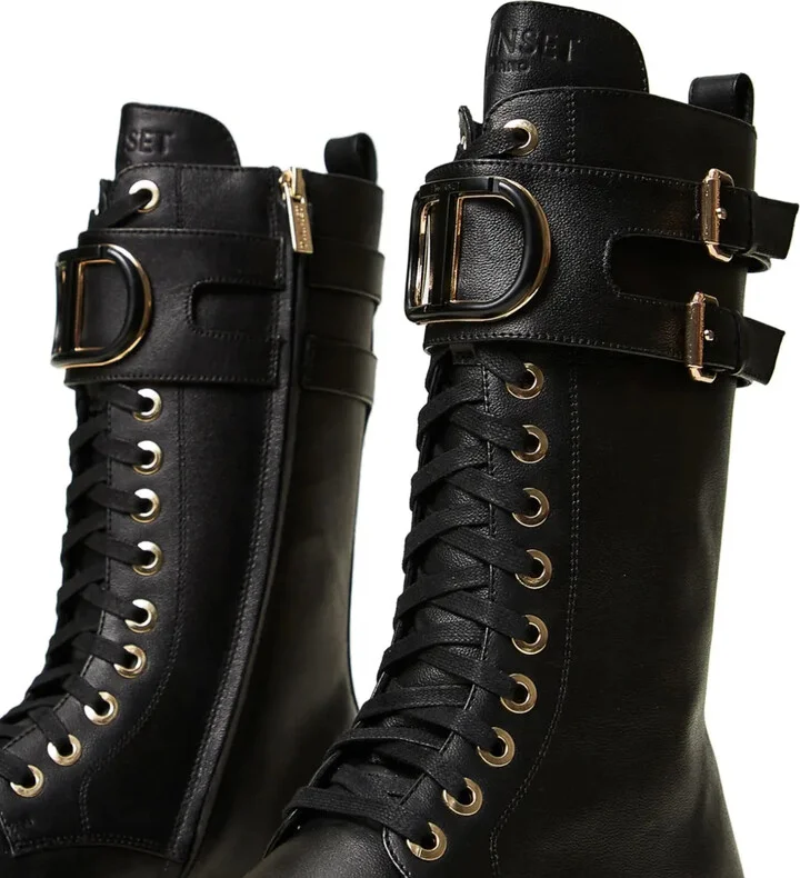 Oval T leather combat boots - Image 2