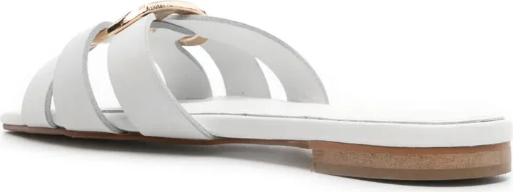 Oval T-plaque leather slides - Image 3