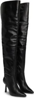 Over-the-knee boots in faux leather- Black Women's Boots size 6