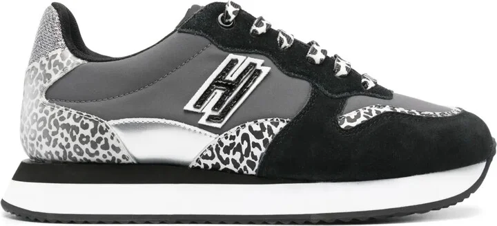 Over zebra print-detail sneakers