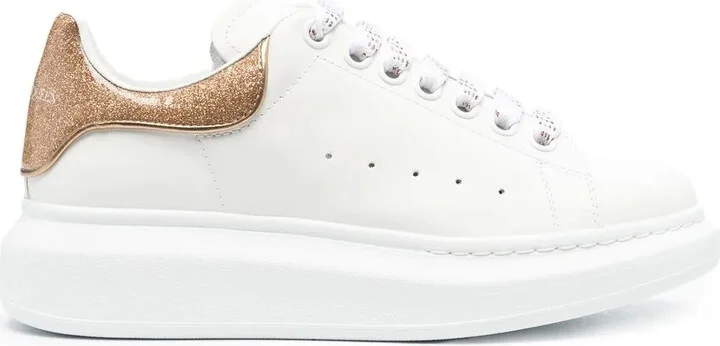 Oversized glitter low-top sneakers