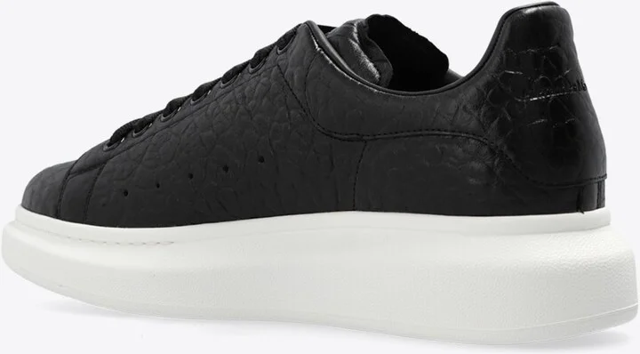 Oversized Grained Leather Low-Top Sneakers - Image 2