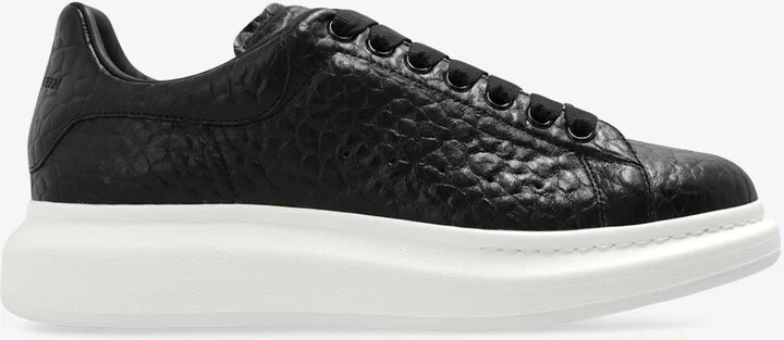 Oversized Grained Leather Low-Top Sneakers