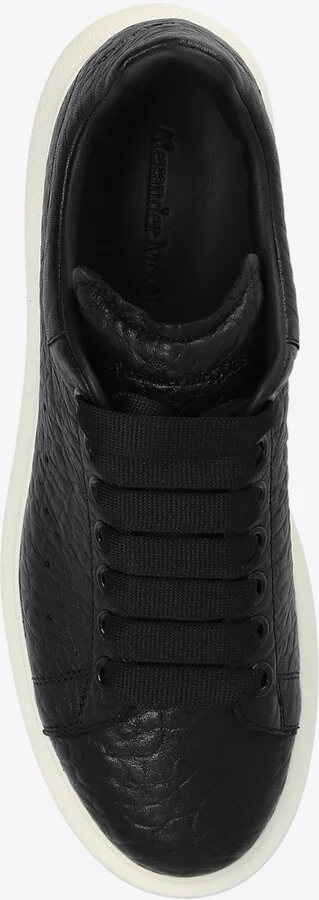 Oversized Grained Leather Sneakers - Image 3