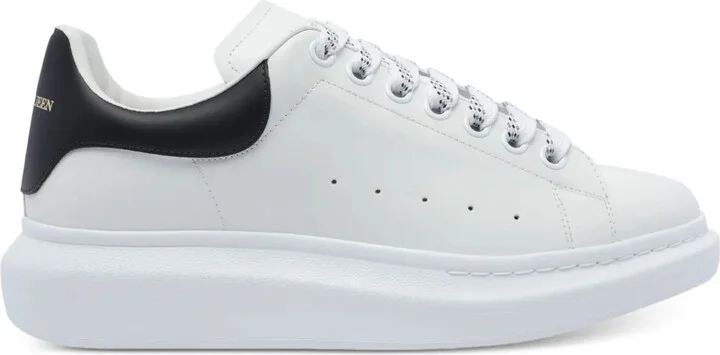 Oversized leather lace-up sneakers