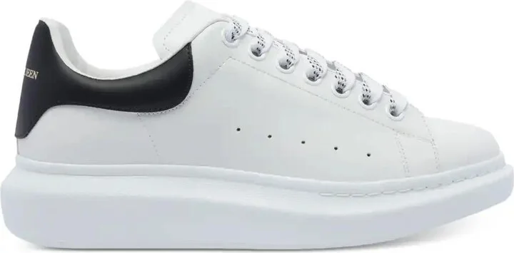 Oversized Leather Lace-Up Sneakers