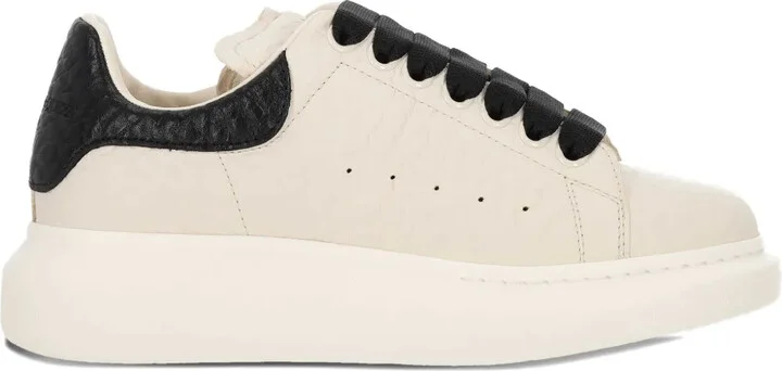 Oversized leather low-top sneakers
