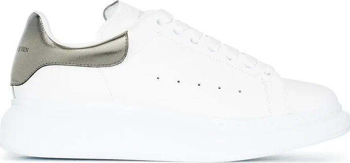 Oversized metallic leather sneakers