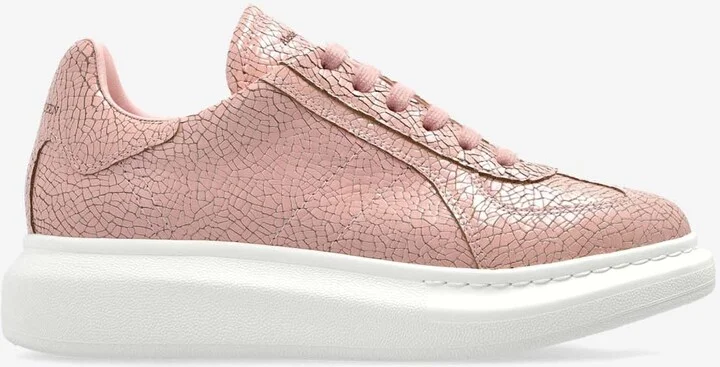 Oversized Retro Crackled Low-Top Sneakers