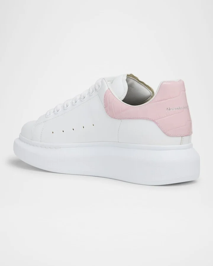 Oversized Snakeskin-Embossed Leather Sneakers - Image 3