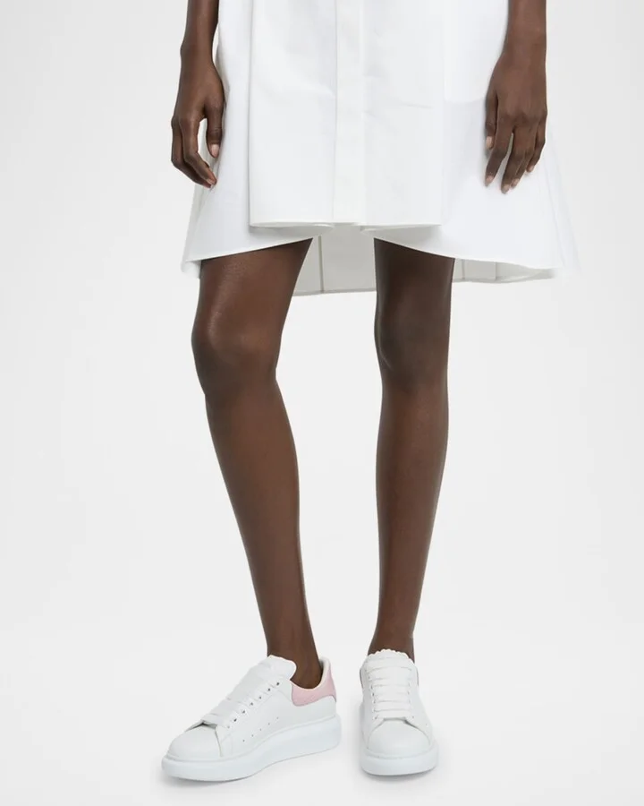 Oversized Snakeskin-Embossed Leather Sneakers - Image 5