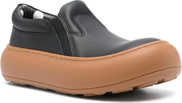 Oversized-Sole Leather Sneakers - Image 2