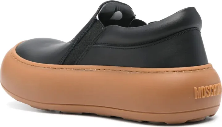 Oversized-Sole Leather Sneakers - Image 3