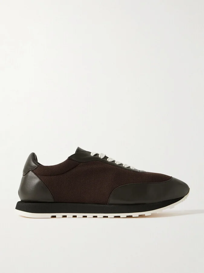 Owen Leather-Trimmed Mesh Sneakers